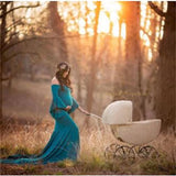 MQTIME  -  Stylish Maternity Dress Clothes Baby Shower Photoshoot Party Pregnant trailed  Dress For Women