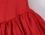 MQTIME  -  Sexy Women Satin Fold Chest Pad Bra Slash Shoulder Dress Corse Boning Low Waist Cross Lacing Up Back Ball Gown BUD Dresses Robe
