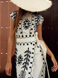 MQTIME  -  Spring Summer New Fashion Printed Women Skirt Set Simple Round Neck Female Sleeveless Two Piece Set Dress