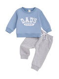 MQTIME  -  Kids Winter 2Pcs Outfits Crew Neck Graphic Print Sweater Solid Color Jogger Pants Warm Tracksuit Set for Boys