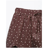 MQTIME  -  Brown Polka Dot Bubble Shorts Women Elastic Drawstring Waist Loose Flowy Puffy Short Pants Summer Holiday Weekend Shorts