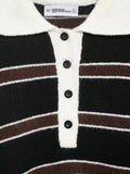  MQTIME  -  Women Fashion Striped Print Knitted Sweaters 2026 Star Same Style Long Sleeve Female Pullovers Elegant Chic Knitwear Top