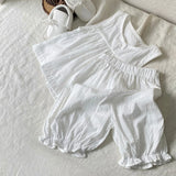  MQTIME  -  New Summer Newborn Baby Girls Clothing Set Sleeveless Cotton Solid Color Shirt+Pants Toddler Baby Girls Clothes Suit