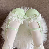 MQTIME  -  Y2K Wedges Lace Bow Lolita Y2K High Heel Summer Llita Cosplay Shoes Mary Jane Shoes Sneakers Cutecore Heels Women's Footwear