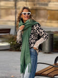 MQTIME  -  Elegant Lace Patchwork Leopard Women Sweater O-neck Long Sleeve Contrast Street Pullover 2025 Autumn New Lady Casual Knitwears