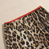 MQTIME  -  Popular Leopard Sequins Sexy Mini Skirts Women Y2K Skinny Tight Wild Hottie Streetwear Stretch Midnight Clubwear Short Bottom