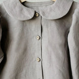 MQTIME  -  Autumn Retro Girls Long-Sleeve Cotton And Linen Shirts With Buttons New Baby Girl Casual Doll Collar Lantern Sleeve Tops TZ151