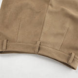 MQTIME  -  Fall Winter Vintage Suede Skirt New Women's Split Brown Long Skirts High Street Office Lady Elegant High Waist Slim Dress