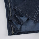 MQTIME  -  Casual Solid New Dress Sets Women Summer Bandage Lmitation Denim Tube Tops Mid-Waisted A-Line Mini Skirts Two Piece Suits