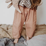  MQTIME  -  Mori Retro Cotton Linen Boys And Girls Straight Pants Summer New Elastic Waist Loose Casual Pant With Pocket Children's Trousers