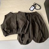 MQTIME  -  Boys Suit Spring and Summer New Childrens Clothes Boys Baby Western Loose Mori Vest Pants Two-piece Set Simple Daily