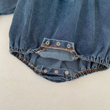 MQTIME  -  Spring New Fashion Baby Girl Lace Collar Denim Bodysuit Cotton Newborn Toddler Sweet Princess Jumpsuit Infant Clothes 0-24M