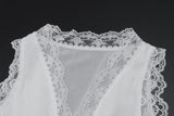 MQTIME  -  Sexy Lace Patchwork Lace Up V-neck Vest Set Slim Sleeveless Crop Tops Women Wrap Buttocks Skirts Suit Party Vacation Outfit