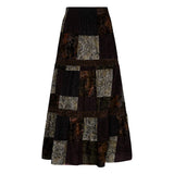 MQTIME  -  Vintage Print Skirt Contrast Color Splicing Loose Velvet Skirt Harajuku Skirts Y2k Korean Fashion Faldas Para Mujeres
