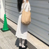 MQTIME  -  Basic Solid Color Casual Loose Capri Pants Female Clothing Wide Leg Summer Drawstring Fashion Edible Tree Fungus Spliced Pants