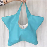 MQTIME  -  Y2K Street Style Women Star Shaped Underarm Tote Bag Creative Solid Color Novelty Design Large Capacity Daily Travel Handbag