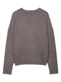  MQTIME  -  Elegant Solid V-neck Sweater For Women Autumn Winter Classical Knitted Pullover Long Sleeve Lady Street Simple Basic Jumper