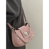 MQTIME  -   Hot Grils Y2k Handbag Women Vintage Sweet Cool Heart Chain Pink Underarm Bag Female Fairycore Aesthetic Shoulder Bag new