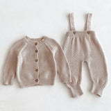 MQTIME  -  New Autumn Winter 0-3Yrs Toddler Baby Girl Boys Clothes Infant Baby Girls Boys Long Sleeved Solid Color Cardigan Jumpsuit