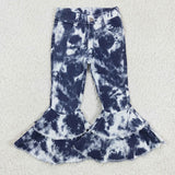  MQTIME  -  Baby Girls Denim Western Brown Cow Print Bell Bottom Kids Children Toddler Flared Pants Double Lace Pocket Jeans