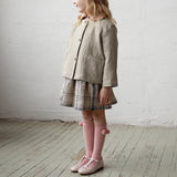 MQTIME  -  Spring Thin Retro Linen Jacket Children 2025 New Solid Color Single-Breasted Cardigan Casual Long-Sleeved Boys And Gilrs Coats