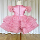 MQTIME  -  Gdybao Elegant Flower Girl Dress Pink Pearls Princess Baby Kids Wedding Birthday First Communion Ball Gown 2024