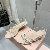 MQTIME  -  Spring/Summer New Retro High Heel Strap One Button Open Toed Sandals for Women