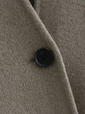 Mqtime Fashion Woolen Coat and Jackets Women Autumn and Winter New Woolen Single-sided Wool Jacket V-Neck Single-breasted Tops
