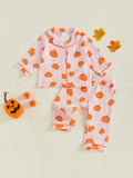 MQTIME  -  2Pcs Boys Christmas Pajamas Set Long Sleeve Reindeer Print Button Down Shirts and Pants Set Sleepwear for Winter