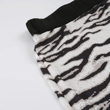  MQTIME  -  Spring and Summer Women's Clothing High Waist Hip Wrap One-step Skirt Zebra Print Split Skirt