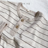  MQTIME  -  Summer Korean Style Baby Boys Striped Outfits Short Sleeve T-shirts Shorts 2pcs Toddlers Kids Casual Loose Sets