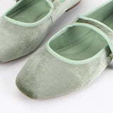 MQTIME  -  Velvet Fabric Flats Mary Jeans Shoes Women Spring Autumn Buckle Strap Ballet Ladies Shoes Elegant Square Toe Black Loafers