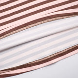 ﻿ MQTIME  -  Striped A-line Mini Casual Dress Women Fashion O Neck Long Sleeve Loose Streetwear Holiday Outfits 2025 Autumn Party Clubwear