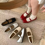 MQTIME  -  New Spring Women Pumps Round Toe Low Heel Shoes Leather Shoes for Women rivet Buckle Strap Mary Janes Ladies Shoes