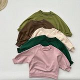  MQTIME  -  Autumn New Children Sweatshirt Solid Boys Girls Long Sleeve Vintage Pullover Kids Casual Sweatshirt Cotton Baby Clothes