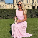 MQTIME  -  Pleated Sleeveless Elegant Midi Long Dress Elegant 2025 Summer Dress Nightclub Sexy Party A-line Dresses Vestidos