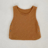 MQTIME  -  New Baby Clothing Knitted Sweater Thin Tank Top Open Button Top+Shorts 2-piece Set for Boys and Girls