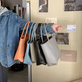 MQTIME  -  Hanrted Large Capaci Basket Bag Orange Jasmine Spring Summer Handheld Beach St Woven Bag Korean Sle oulder Bag