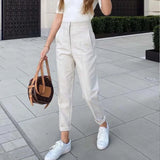 MQTIME  - 2024 New Chic Fashion Woman Pants Office Wear Pants for Women Vintage High Waist Zipper Fly Female Ankle Trousers Mujer Gothic
