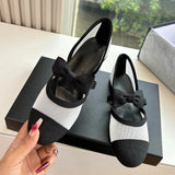 MQTIME  -  New Bow Ballet Flats French Retro Mary Jane Shoes Women Round Toe Hollow Out Flat Shoes