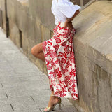 MQTIME  -  New Casual High Street Pleated Bohe Half Skirts Women Elegant Long Party Skirts 2025 Fashion Floral Printed Loose Holiday Skirts