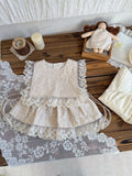 MQTIME  -  New Spring Toddlers Girls Printed Sets Lace Vest Ruffles Skirt Shorts 2pcs Korean Style Baby Kids Cute Outfits