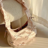 MQTIME  -  Unique Ruched Bowknot Cute Versatile Handbag Bowknot High-Quality Women's Shoulder Handbag