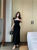 MQTIME  -  Women Mint Mambo Style Short Sleeved Dress Women's Summer Korean Chic Waist Slimming A line Long Dresses