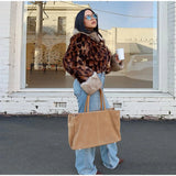 MQTIME  -  Female autumn Winter Vintage Leopard Printed Fur Coat Long Sleeves Lapel Loose Warm Retro Jacket Causal Street Coats 2025