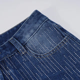  MQTIME  -  Y2K Rhinestone Wide Leg Jeans Women Gradient Washed Baggy Denim Pant Low Waist Sparkly Glitter Flare Trouser Streetwear