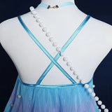 MQTIME  -  Mermaid Cosplay Camisole Dress Women Starfish Shell Pearl Lace Ruffle Spaghetti Straps Slim Mini Dress Cosplay Party Outfit