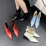 MQTIME  -  Sexy Women Ankle Boot Fashion Pointed Tip High Heeled Boots for Woman Luxury French Style Casual Shoe Designer Shoes Botas Mujer