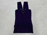 MQTIME  -  Women's Purple Halter Neck Top Criss Cross Strap O Ring Detail Sleeveless Ruched Y2K Aesthetic Party Clubwear Going Out Outfit