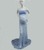 MQTIME  -  Lace Maternity Dress Sexy Photo Shoots Long Fancy Pregnancy Dress Shoulderless Maxi Gown For Pregnant Women Photography Props
